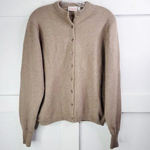 VINTAGE/ Mink + Wool sweater Orvis Cardigan Button Front Size Large England
